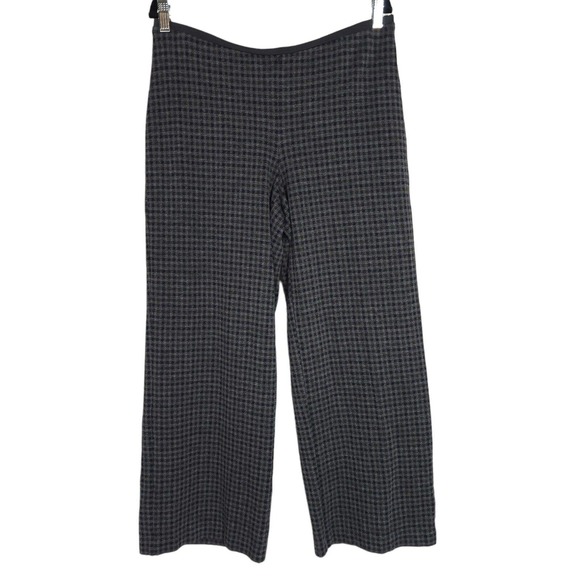 J. Jill Pants - J Jill Womens Pants Full Leg Wide Cropped Ponte Knit Gray Plaid Academia Size MP